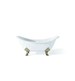 Cheviot 2167-WW-6-PN Regency 68" Cast Iron Soaking Bathtub with Lion Feet in White with Polished Nickel Feet