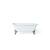 Cheviot 2173-WW-BN Spencer 66 7/8" Cast Iron Clawfoot Soaking Bathtub with Continuous Rolled Rim with Brushed Nickel Feet in White