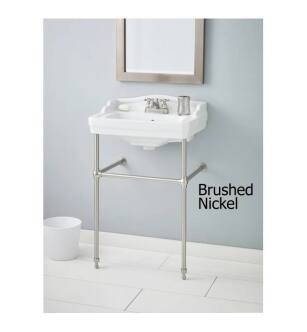 Cheviot 553-WH-8/575-BN Essex 24" Console Single Bowl Lavatory Sink in White with Brushed Nickel Console