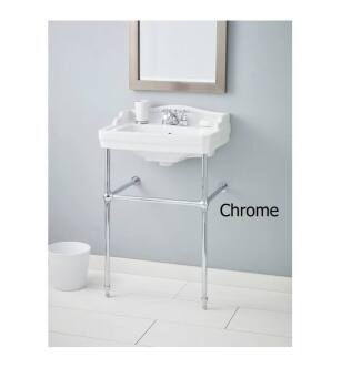 Cheviot 553-WH-8/575-CH Essex 24" Console Single Bowl Lavatory Sink in White with Chrome Console