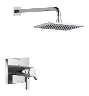 Delta T17T299 Pivotal Wall Mount Shower Trim with Single Function Raincan Showerhead