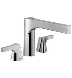 Delta T2774 Zura 8 1/2" Double Handle Deck Mounted Roman Tub Faucet in Chrome