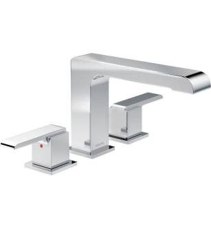 Delta T2767 Ara 6 3/4" Double Handle Deck Mounted Roman Tub Trim in Chrome