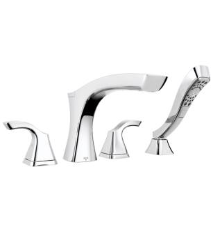 Delta T4752 Tesla 7 1/2" Double Handle Deck Mounted Roman Tub Faucet with Hand Shower in Chrome