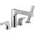 Delta T4774 Zura 8 1/2" Double Handle Deck Mounted Roman Tub Faucet with Handshower in Chrome