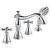 Delta T4797-LHP Cassidy 9 3/8" Two Handle Deck Mounted Roman Tub Faucet Trim with Hand Shower in Chrome