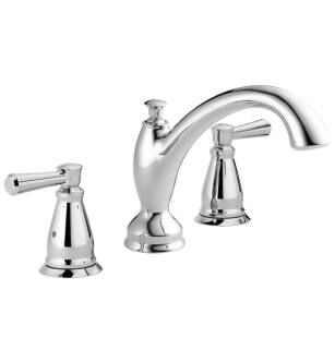 Delta T2793 Linden 7 7/8" Traditional Double Handle Deck Mounted Roman Tub Trim in Chrome