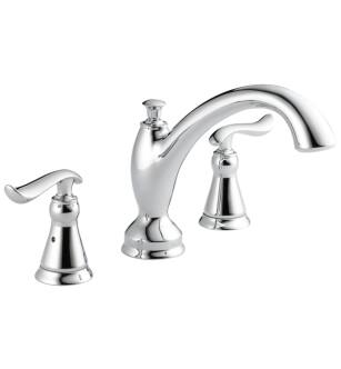 Delta T2794 Linden 7 7/8" Double Handle Deck Mounted Roman Tub Trim in Chrome