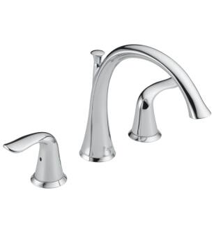 Delta T2738 Lahara 8 7/8" Double Handle Widespread Roman Tub Faucet in Chrome