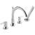 Delta T4759 Trinsic 10" Double Handle Deck Mounted Roman Tub Faucet with Hand Shower in Chrome