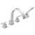 Delta T4753 Vero 10" Double Handle Deck Mounted Roman Tub Faucet with Hand Shower in Chrome