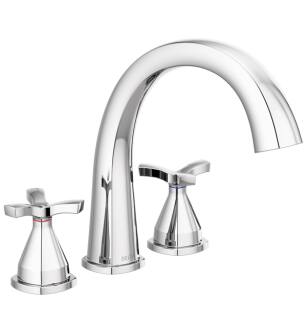 Delta T27776 Stryke 10 3/4" Double Cross Handle Deck Mounted Roman Tub Faucet in Chrome