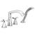 Delta T47766 Stryke 9 1/4" Double Cross Handle Deck Mounted Roman Tub Faucet Trim with Handshower in Chrome