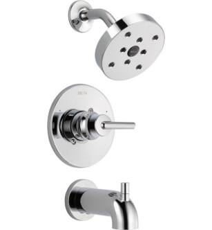 Delta T14459 Trinsic Monitor 14 Series Tub and Shower Faucet Trim with H2Okinetic Technology With Finish: Chrome