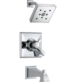 Delta T17451H2O Dryden Monitor 17 Series H2Okinetic Tub and Shower Faucet Trim with Single Function Showerhead