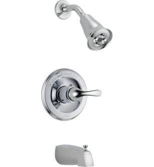 Delta T13420-H2O Classic Monitor 13 Series Pressure Balanced Tub and Shower Faucet Trim with H2Okinetic Showerhead in Chrome