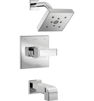 Delta T14467 Ara Monitor 14 Series Pressure Balanced Tub and Shower Faucet Trim with H2Okinetic Technology With Finish: Chrome
