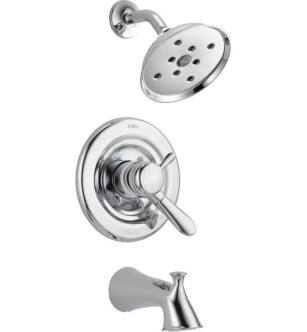 Delta T17438H2O Lahara Monitor 17 Series Pressure Balance Tub and Shower Faucet Trim with H2Okinetic Showerhead