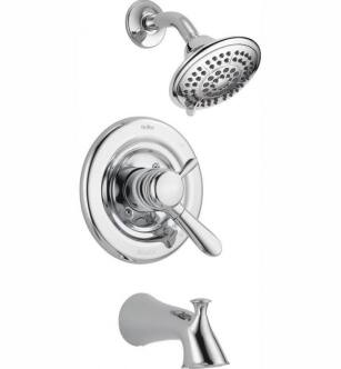 Delta T17438 Lahara Monitor 17 Series Tub and Shower Trim with Touch Clean Shower Head With Finish: Chrome