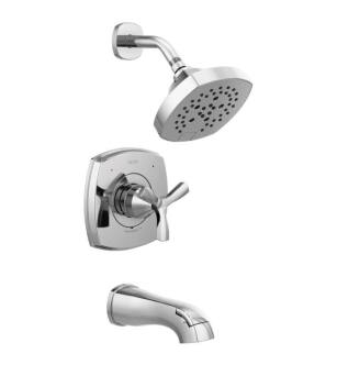 Delta T144766 Stryke Monitor 14 Series Cross Handle Tub and Shower Faucet Trim with H2Okinetic Technology With Finish: Chrome