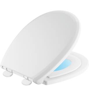 Delta 823902-N-WH Sanborne 14 3/8" Slow-Close/Quick-Release Nightlight Family Seat in White