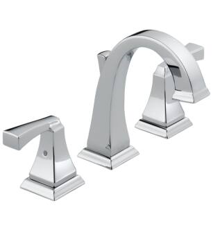 Delta 3551-MPU-DST Dryden 6 1/4" Two Lever Handle Widespread Bathroom Sink Faucet with Pop-Up Drain in Chrome