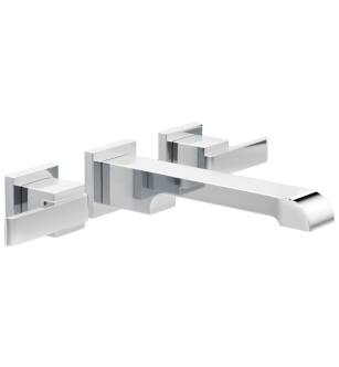 Delta T3567LF-WL Ara Two Handle Wall Mount Bathroom Faucet Trim in Chrome