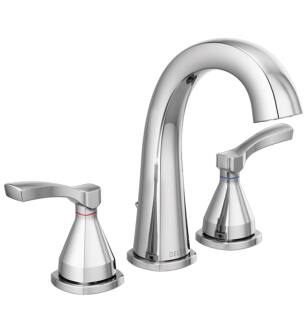 Delta 35775-MPU-DST Stryke 7 3/8" Two Lever Handle Widespread Bathroom Sink Faucet with Pop-Up Drain in Chrome
