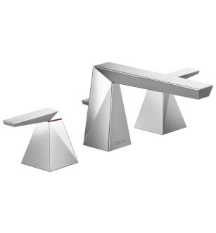 Delta 35543-PR-MPU-DST Trillian 4" Two Lever Handle Widespread Bathroom Sink Faucet with Pop-Up Drain in Lumicoat Chrome