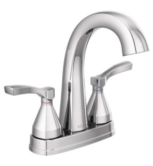 Delta 25775-MPU-DST Stryke 7 3/8" Two Lever Handle Centerset Bathroom Sink Faucet with Pop-Up Drain in Chrome