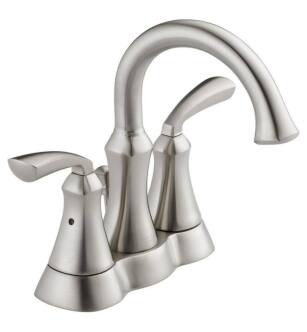Delta 25962LF-SS-ECO Mandara 7 1/4" Two Handle Centerset Bathroom Sink Faucet with Pop-Up Drain in Stainless
