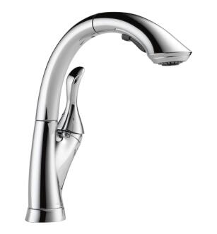 Delta 4153-DST Linden 12 3/8" Single Handle Pull-Out Kitchen Faucet with Touch-Clean Sprayhead in Chrome