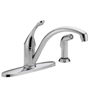 Delta 440-DST Collins 8 3/4" Single Handle Deck Mount Kitchen Faucet with Side Spray in Chrome