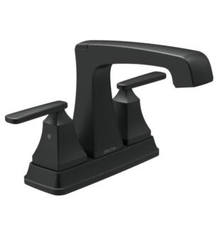Delta 2564-BLMPU-DST Ashlyn 5 5/8" Two Handle Centerset Bathroom Sink Faucet with Metal Pop-Up in Matte Black