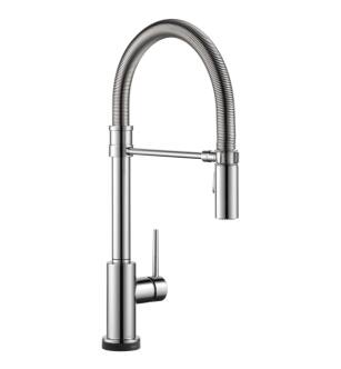 Delta 9659T-DST Trinsic Pro 20 3/8" Single Handle Pull-Down Spring Spout Kitchen Faucet with Touch2O Technology in Chrome