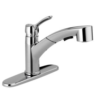 Delta 4140-ARTP-DST Collins 9" Single Handle Tract-Pack Pull-Out Kitchen Faucet With Finish: Arctic Stainless