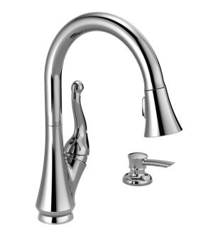 Delta 16968-SD-DST Talbott 14 1/2" Single Handle Pull-Down Kitchen Faucet with Soap Dispenser in Chrome