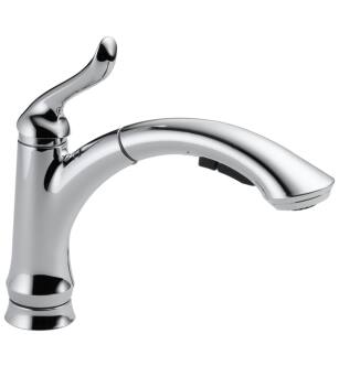 Delta 4353-DST Linden 11 3/8" Single Handle Water Efficient Pull-Out Kitchen Faucet in Chrome