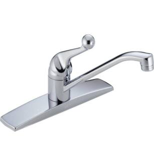 Delta 100LF-WF Classic 7 7/8" Single Handle Deck Mount Kitchen Faucet in Chrome