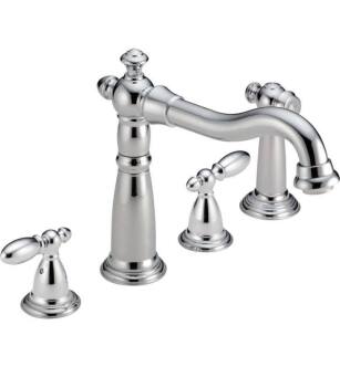 Delta 2256 Victorian Two Handle Widespread Kitchen Faucet with Spray