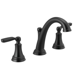 Delta 3532LF-BLMPU Woodhurst 6" Double Handle Widespread Bathroom Sink Faucet in Matte Black