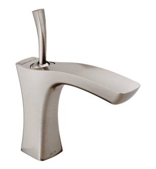 Delta 552LF-SSMPU Tesla 5 5/8" Single Handle Bathroom Faucet with Metal Pop-Up in Stainless Steel
