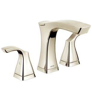 Delta 3552-PNMPU-DST Tesla 6 1/8" Two Handle Widespread Bathroom Faucet with Metal Pop-Up in Polished Nickel