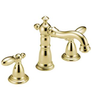 Delta 3555-PBMPU-DST Victorian 6" Two Handle Widespread Bathroom Faucet in Polished Brass