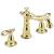 Delta 3555-PBMPU-DST Victorian 6" Two Handle Widespread Bathroom Faucet in Polished Brass