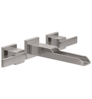 Delta T3568LF-SSWL Ara Two Handle Wall Mount Channel Bathroom Faucet Trim in Stainless Steel