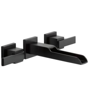 Delta T3568LF-BLWL Ara Two Handle Wall Mount Channel Bathroom Faucet Trim in Matte Black