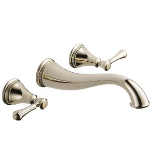 Delta T3597LF-PNWL Cassidy 2 3/8" Two Handle Wall Mount Bathroom Faucet Trim in Polished Nickel