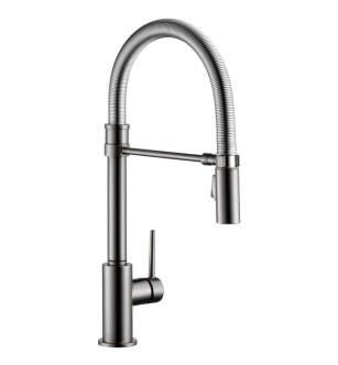 Delta 9659-KS-DST Trinsic Pro 19 5/8" Single Handle Pull-Down Kitchen Faucet with Spring Spout in Black Stainless