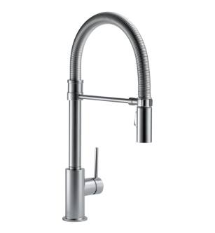 Delta 9659-AR-DST Trinsic Pro 19 5/8" Single Handle Pull-Down Kitchen Faucet with Spring Spout in Arctic Stainless